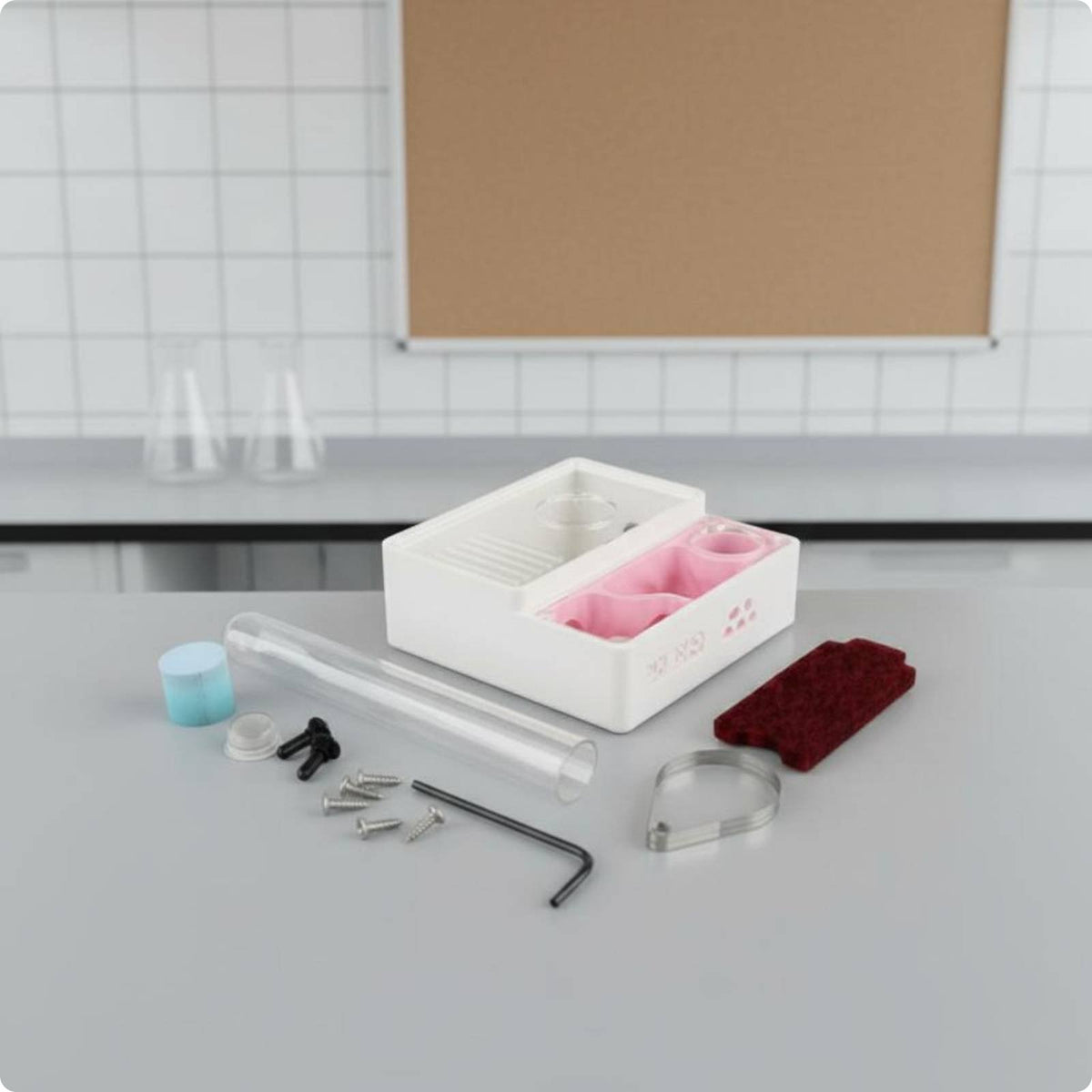 Flat Nest Square Base 3D Printed Nest Clear