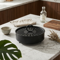 Covered Heat-Resistant Metal Coil Holder Ash Catching Home Goods for Outdoor, Fishing