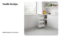 3-Tier Rolling Cart Mobile Design Storage Trolley Multifunctional for Homemakers