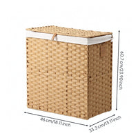Storage Basket with Lid Collapsible Woven Laundry Basket Lidded for Dorm Room