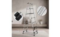 Collapsible Folding Telescopic Ladder Portable Telescoping Step-Ladder Ladder Stainless Steel Anti-Slip for Homeowners, DIYers, Home Maintenance, Painting, Workshop