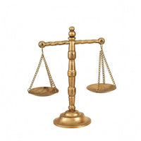 Retro Metal Scale Sculpture Tabletop Display Piece Weighted Base