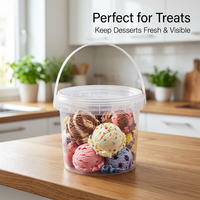 Bucket Lid for Milk Tea Packaging, Food Product Container Lid, Carry Handle Storage, Bin Bucket Lid  - Image 3