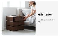 Rotating 2-Drawer End Table Modern Minimalist Design Nightstand rotate Drawers Cylindrical Shape for College Dorm, Living Room