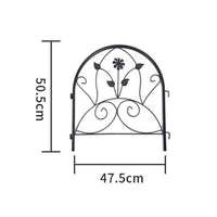 Wrought Iron Fence Panel Decorative Garden Border Waterproof Interlocking Landscape Fence for Yard, Park