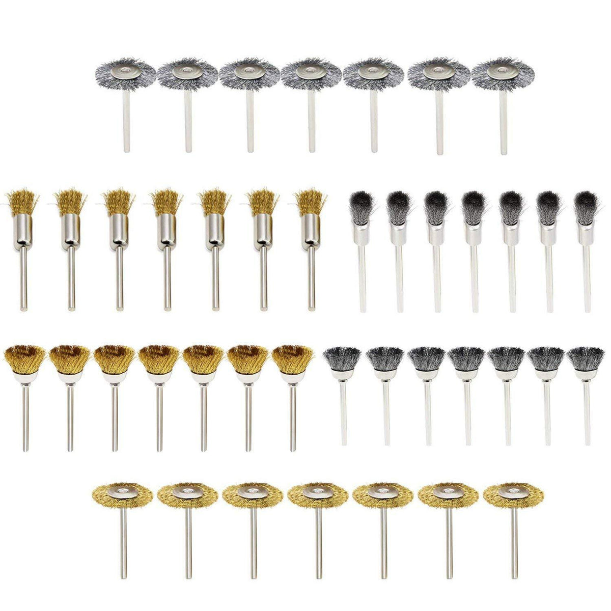42-Piece T-Type Wire Brush Set for Rust Removal and Cleaning