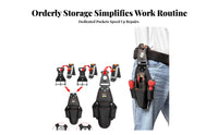 Rigid-Exterior Waist Tool Pouch With | 1680D Nylon, Reinforced Structured Body, Belt Tool Pouch with Pockets, for worksite