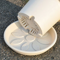 Plant Pots and Flower Pots with Saucer for Garden, Grave Flower Pots for Cemetery, Large Outdoor Resin Pot, Heavy Duty Floor Standing Garden Pot