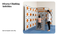 Kids Indoor Climbing Wall Develops Coordination & Balance children's Physical Training Facility Smooth Rounded Edges Wall Mounted Play Structure
