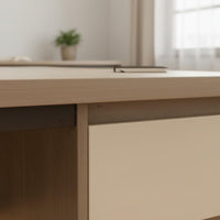 Wide Desktop Desk with Drawers and Shelves Low Formaldehyde Computer Desk with Drawers Industrial Design Home Office Study Table Combination Lock Drawer