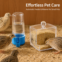 Automatic Cat Feeder and Waterer Set, Clear Acrylic Cat Bowls, Automatic Pet Food Dispenser for Small Animals, Transparent Design