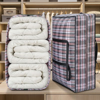 135L Waterproof Storage Bags with Reinforced Woven Handles, Heavy Duty Moving Bags for Bedding and Clothes, Reusable Cubic Sealable Closure Design