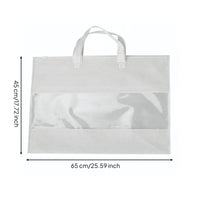 Pillow Storage Bag Dustproof Nonwoven Zippered Pouch Breathable Clear Window Storage Bin for Wardrobe