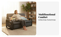 Foldable Design Multi-Functional Sofa Bed two-in-oneUse Pull-expandable Sleeper with Storage Space-Saving transformable Couch Easy Assembly for Small Apartment Dwellers, Overnight Guests, homeowners