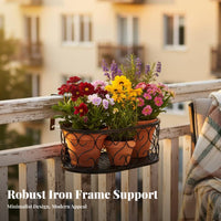 Balcony Railing Planter Box Weather-Resistant Hanging Planter container for Indoor