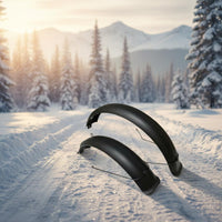 2 Pieces Wide-Tire Mountain Bike Fenders with Support Stays Curved Wide-Tire Mountain Bike Mudguard Set Front and Rear Mudguards for Cyclists