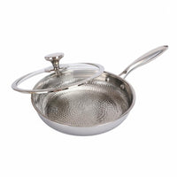 Stainless Steel Frying Pan Metal Utensil Safe Uncoated Frying Pan for Home