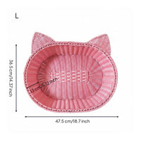 Oval Pet Basket Bed Washable Handwoven Pet Basket Bed Easy to Clean