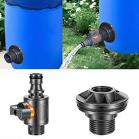 2 件装快速安装雨水收集连接套件 PVC/IBC 水桶适配器 带阀门水箱