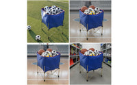 Portable Ball Storage Cart with Wheels Stainless Steel Sports Ball Storage Cart Metal Stable for Schools