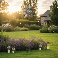 Solar Blade Wind Weather-Resistant Rotating Blade Garden Whirligig Easy To