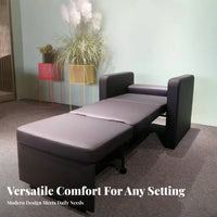 Space-Saving Foldable Sofa Bed Adjustable Backrest Folding Sofa Bed Easy Assembly Single Sleeper Armchair Sturdy Steel Frame for Hospital Visitors, Apartment Dwellers, Office Workers, Small Areas, Guest Room, Dorm, Bedroom