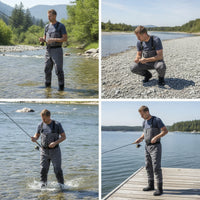 Stockingfoot Chest Fishing Waders Waterproof Waders with Zipper Breathable Apparel for Anglers, Fishermen, Fly Fishing