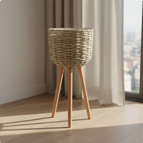 Woven Basket Plant Pot Rustic Design House Decoration Nordic Design for Balcony