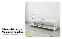 Rounded Corners Modern Entertainment Center Space Saving Steel Frame Media Table Sturdy Construction 2-Tier TV Stand Versatile Storage for Apartment Dwellers, Small Areas, Bedroom