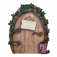 1 Piece Diy Fairy Door Miniature Gnome Boxwood Ornament Wooden Blank Sign Rustic Door Suitable for Home Decoration Garden Stairs Creative Living Space