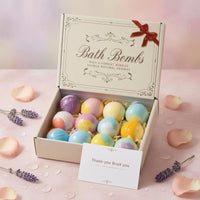 12 Pieces Pastel Bath Fizz Gift Box Two-Tone Gift Set Bath Bombs