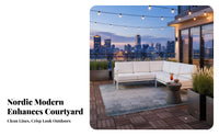 Waterresistant Sofa and Chair collection sun-resistant Patio Set Nordic Design Outdoor Seating Group for Business Owners, Families, Homeowners, Terrace, Courtyard, Backyard, Balcony