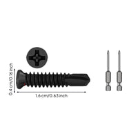 Automatic boring screws, dark coating, small head, metal sheets, high strength, fixing, installation, automatic threading
