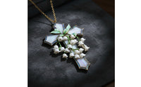 flower of the Valley Cross Creates Light Effects Floral Cross Hanging Ornament Handmade House Decoration for Garden