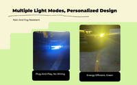 H5 quad-lens LED fog grille, bright