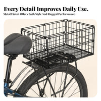 Foldable Rear Basket Screw Mount Metal Wire Bike Basket