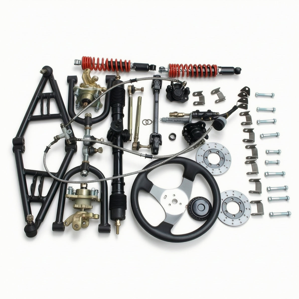 Front Axle Kit with Disc Brakes Upgrade Front Axle Assembly Kit Adjustable Hardware for Rough-Terrain Fabrication
