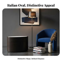 Oval Cabinet with casters Double-Door Storage Nightstand Italian space-conscious designSaving for Apartment Dwellers, Homeowners
