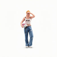Resin Miniature Detailed Diorama Figure Scale Model Figure Painted Miniature with Helmet Standing for Hobbyists, Dioramas