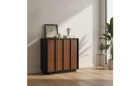 Low-Height Storage Cabinet Freestanding Floor Cabinet Minimalist Credenza Self-Assembly for Dining Room, Hallway