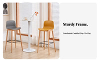 Molded Seat High Stool Nordic Barstool Chair Modern Simple Design Ergonomic Backrest for Kitchen Island, Reception Area, Pantry