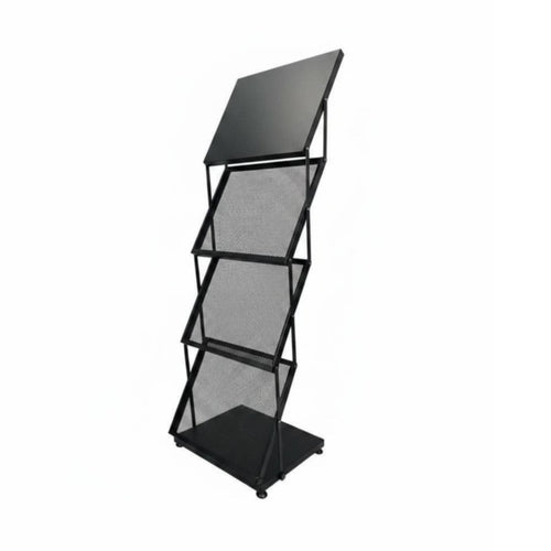 Portable Literature Display Stand Lightweight Foldable Brochure Rack Sturdy Construction Exhibition Equipment for Commerce Show