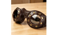 Steampunks Goggles Retro Goggles with Leather Strap Industrial Eyewear for Cosplay, Halloween