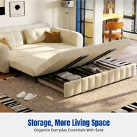 Chenille Sofa Bed, Transformable Multi-Functional Couch, Storage, Modern Minimalist for Small Apartment Living Room