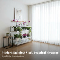 Multi-Tier Adjustable Plant Shelf Floor-Standing Tiered Display Rack Modern Design floral Pot Holder for Gardeners, Homeowners, Indoor, Balcony, Patio