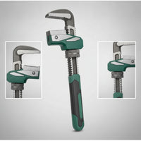 Pipe Wrench Serrated F-Wrench TPR-Coated for Workshop, Plumbers
