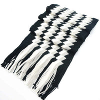 Men's Plaid Striped Solid Color Wool Knit Scarf for Autumn Winter