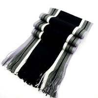 Men's Plaid Striped Solid Color Wool Knit Scarf for Autumn Winter