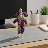 Pierrot Clown Doll Poseable Limbs Tearful Clown Doll Movable Joints Articulated Harlequin Figure for Collectors
