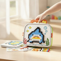 Fungus Nail Puzzle Fine Motor Fungus Nail Pegboard Peg Puzzle with Storage Case Portable Button Art Toy with Pattern Cards